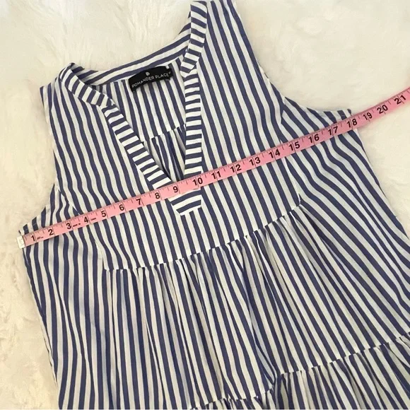 Tuckernuck Pomander Place Kenzo Blue & White Striped Cotton Poplin Sun Dress - Picture 9 of 15